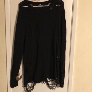 Black cut sweater